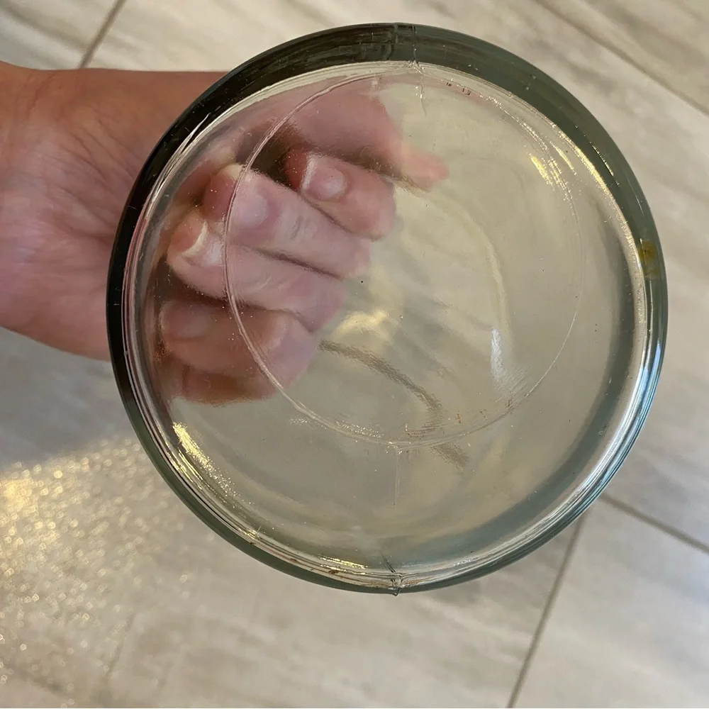 Bundle of Clear Round and Light Green Circular Textured Glass Vases